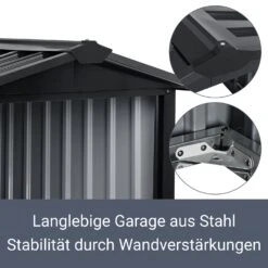 Juskys Mähroboter Garage Mit Satteldach | Rasenmäher Dach Carport Aus Metall | 86 × 98 × 63 Cm -Entspannender Garten 8600348200 65251997 prod 003