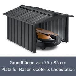 Juskys Mähroboter Garage Mit Satteldach | Rasenmäher Dach Carport Aus Metall | 86 × 98 × 63 Cm -Entspannender Garten 8600348200 65251997 prod 004