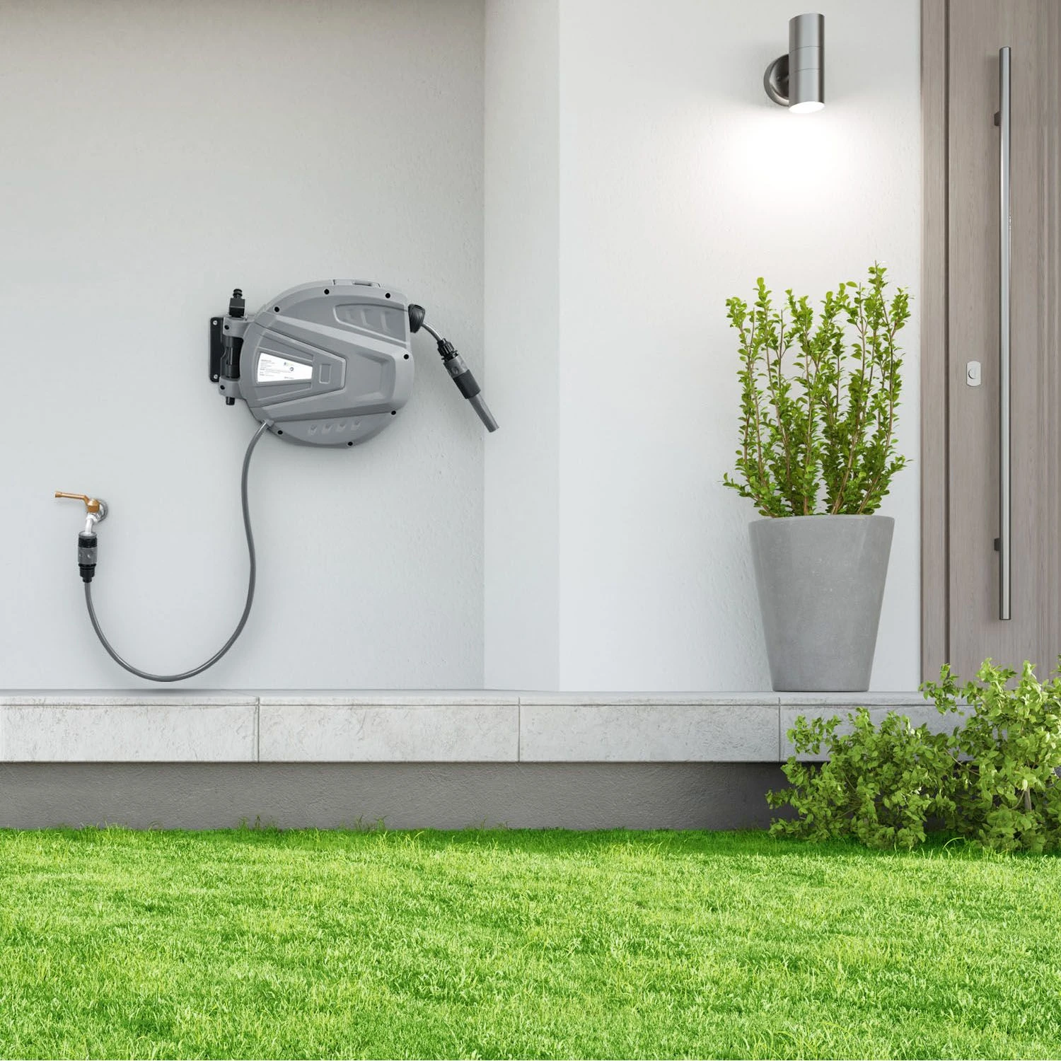 Juskys Schlauchtrommel Flowwater 10 M – Schlauchbox Mit Flexibler Wandhalterung & Aufrollautomatik 2 Juskys Schlauchtrommel Flowwater 10 M – Schlauchbox Mit Flexibler Wandhalterung & Aufrollautomatik – Bild 2