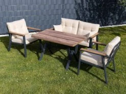 Garden Lounge Set Sitzgruppe Gartenmöbel Garnitur Gruppe 2+1+1 Tisch Gratis