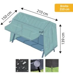 WEHNCKE Hollywoodschaukel Schutzhülle Abdeckplane Abdeckung Gartenschaukel Hülle Größe: Breite 210 Cm -Entspannender Garten 8600354700 A2313 3832 prod 004