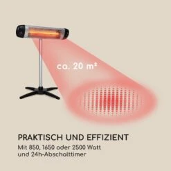 Rising Sun Infrarot-Heizstrahler 3 Leistungsstufen 850/1650/2500W IP34 -Entspannender Garten 8600359300 12242 prod 006