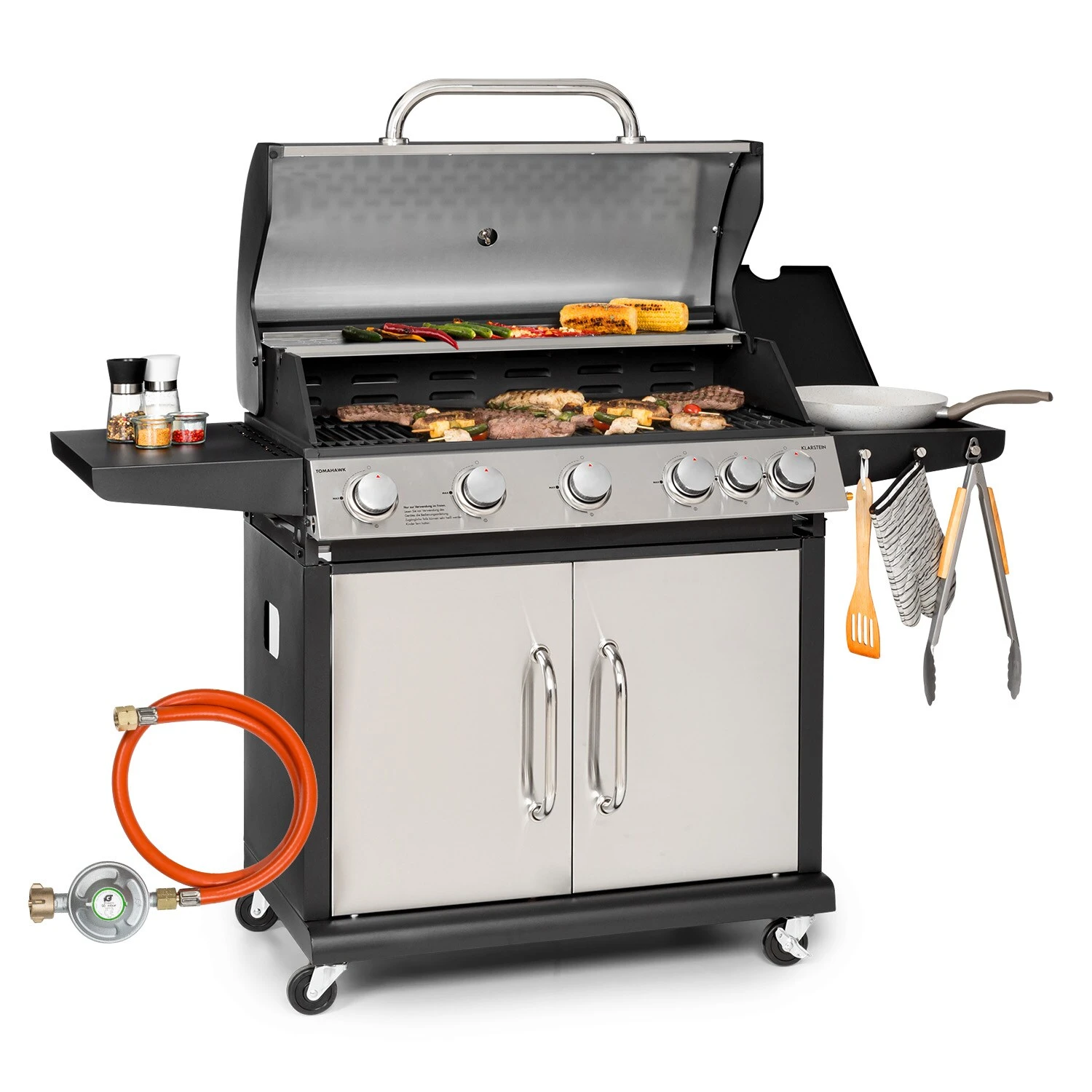 Tomahawk Gasgrill 5x3,6 KW + 2,7 KW Brenner 80x43,5 Cm Grill Edelstahl 1 Tomahawk Gasgrill 5x3,6 KW + 2,7 KW Brenner 80x43,5 Cm Grill Edelstahl