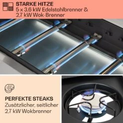 Tomahawk Gasgrill 5x3,6 KW + 2,7 KW Brenner 80x43,5 Cm Grill Edelstahl 8 Tomahawk Gasgrill 5x3,6 KW + 2,7 KW Brenner 80x43,5 Cm Grill Edelstahl -Entspannender Garten 8600359300 12369 prod 003