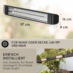 Smartwave Infrarot-Heizstrahler Carbonröhre 2400W WiFi Appsteuerung -Entspannender Garten 8600359300 12411 prod 005