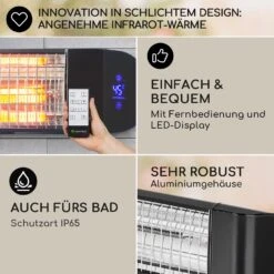 Smartwave Infrarot-Heizstrahler Carbonröhre 2400W WiFi Appsteuerung -Entspannender Garten 8600359300 12411 prod 006