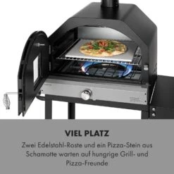 Pizzaiolo Pro Pizza-Gasgrill 76x143x66cm Schamottestein Stahl Mobil -Entspannender Garten 8600359300 12457 prod 003