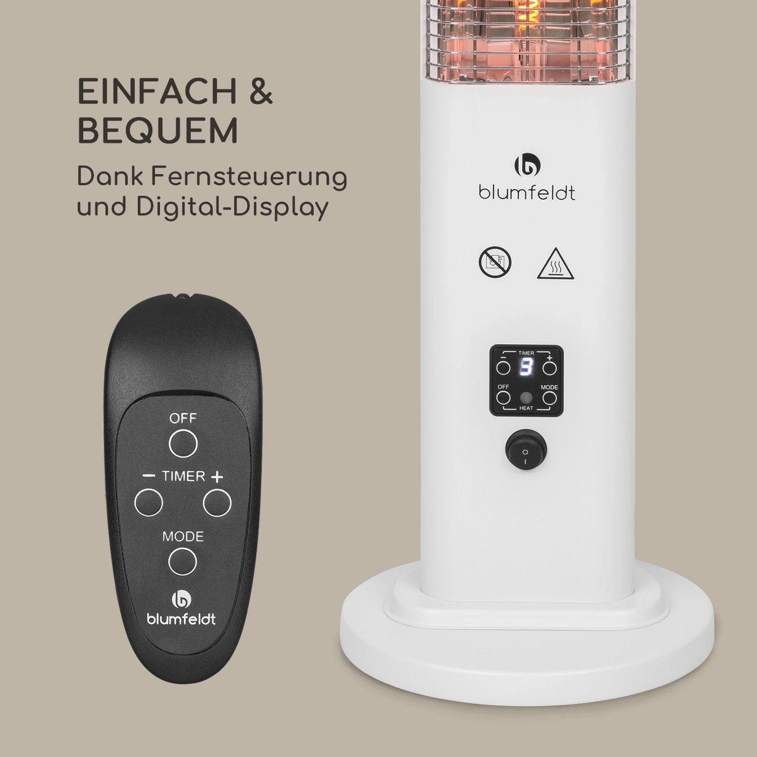 Heat Guru Plus In & Out Heizstrahler 1200W 3 Heizstufen Fernbedienung 6 Heat Guru Plus In & Out Heizstrahler 1200W 3 Heizstufen Fernbedienung – Bild 6