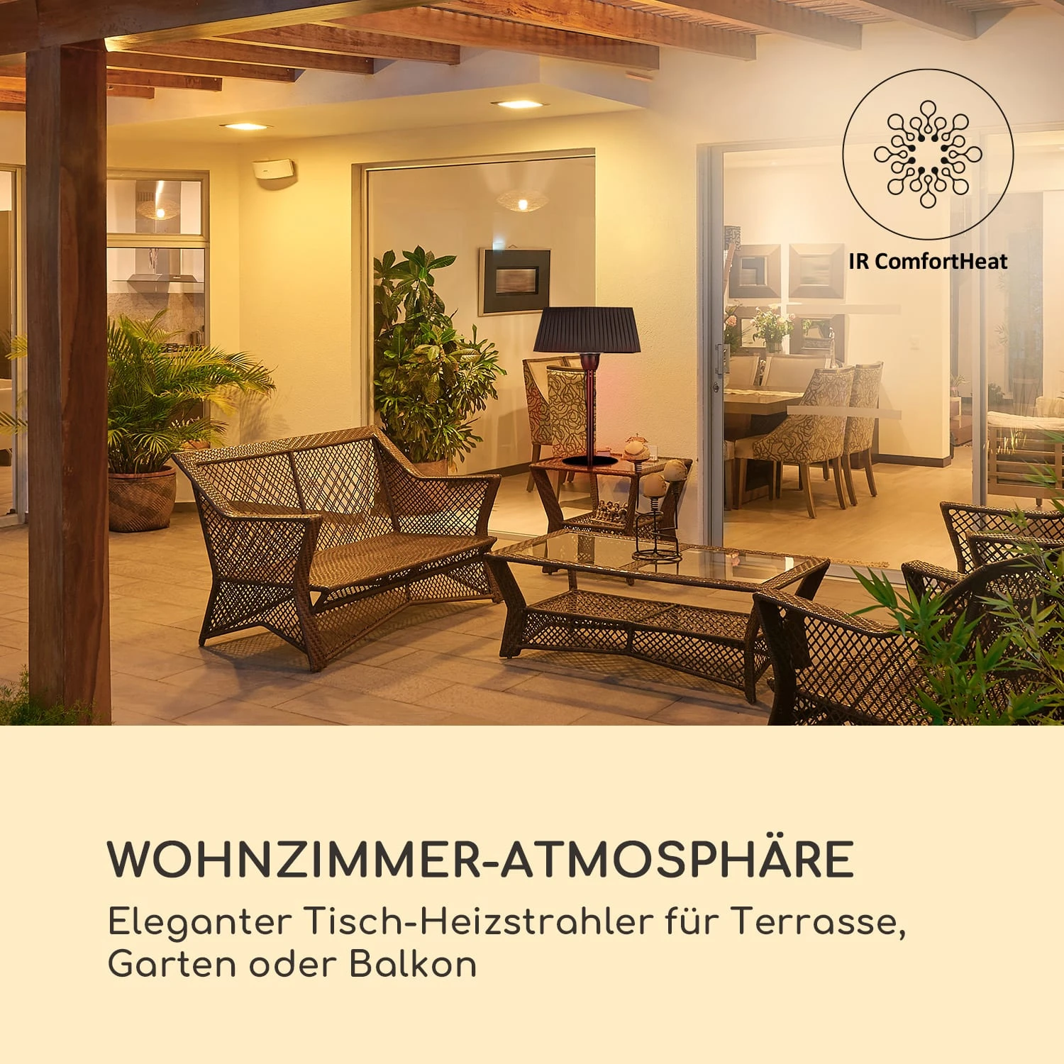 Loras Style Tisch-Heizstrahler Karbon-IR-Heizelement 1500W 3 Loras Style Tisch-Heizstrahler Karbon-IR-Heizelement 1500W – Bild 3