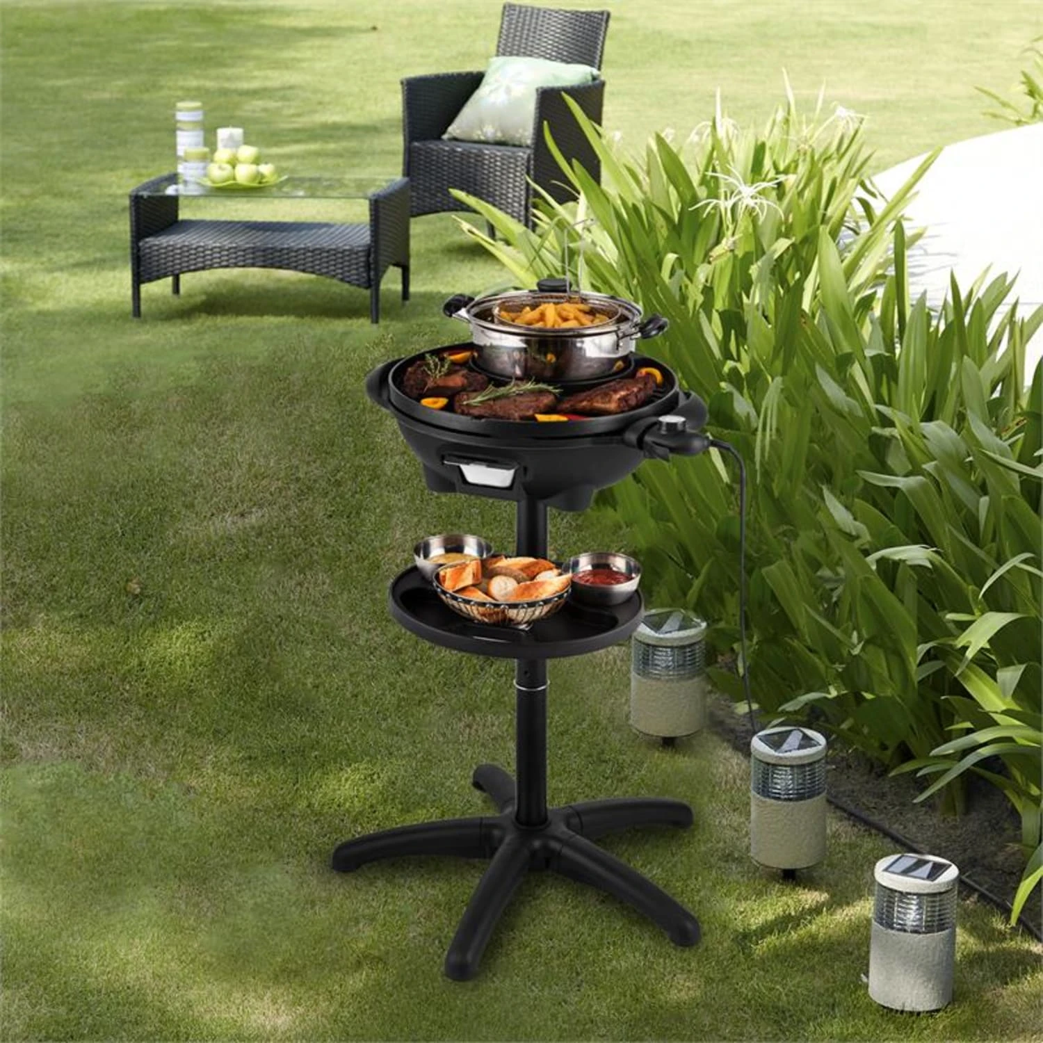 Grillpot Elektrogrill 1600W Standgrill Tischgrill 40cm Grill Gusseisen 6 Grillpot Elektrogrill 1600W Standgrill Tischgrill 40cm Grill Gusseisen – Bild 6