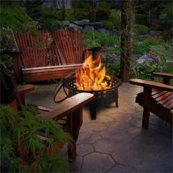 Boston Feuerschale Ø 70 Cm Stahl Geschwärzt -Entspannender Garten 8600359300 3680 prod 004