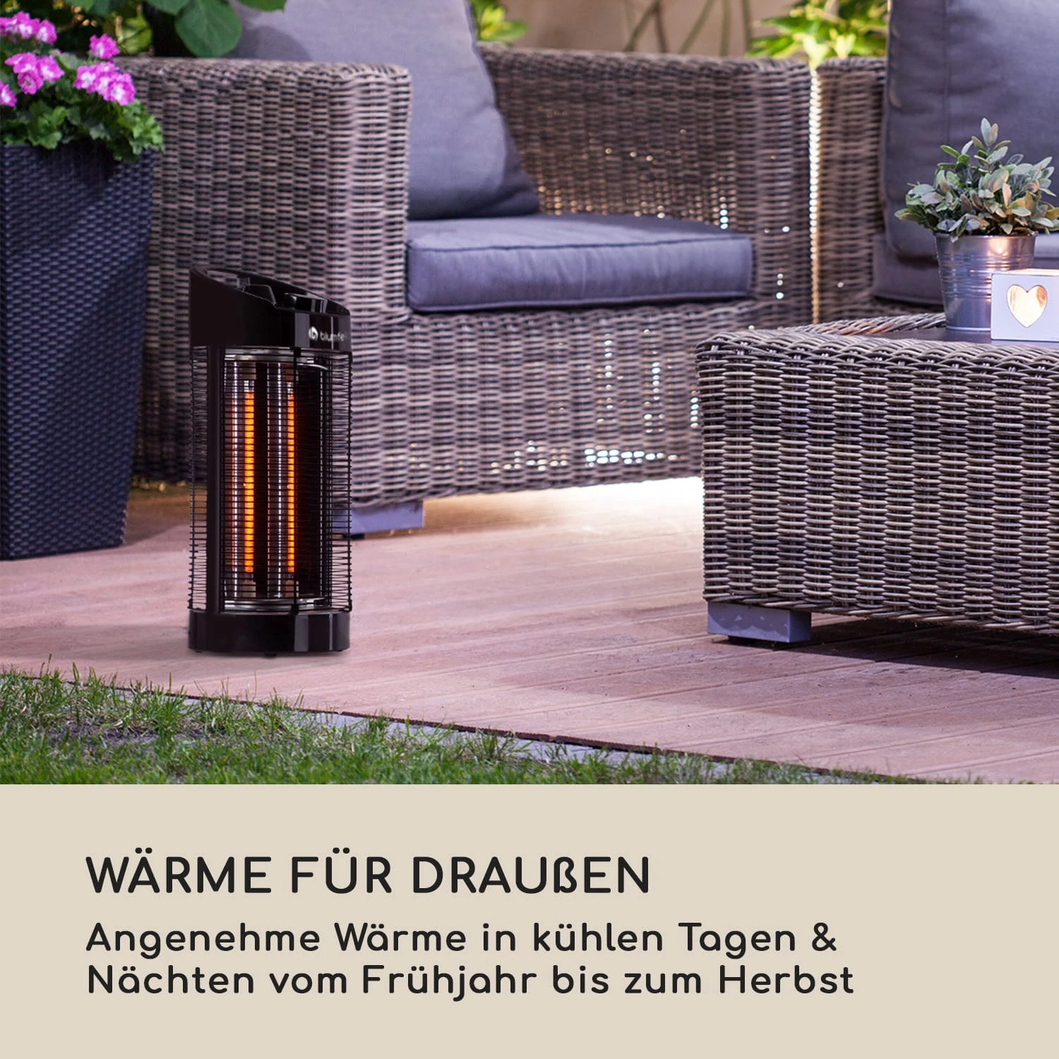 Heat Guru 360 Standheizstrahler 1200/600W 2 Heizstufen IPX4 Oszillation 3 Heat Guru 360 Standheizstrahler 1200/600W 2 Heizstufen IPX4 Oszillation – Bild 3