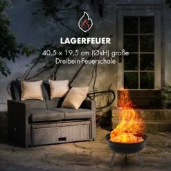Brooklyn-BBQ 4-in-1-Grillfass | Grill, Smoker SlowCooker & Feuerschale | Ø 42 Cm | Stahl | Pulverbeschichtet -Entspannender Garten 8600359300 4679 prod 005