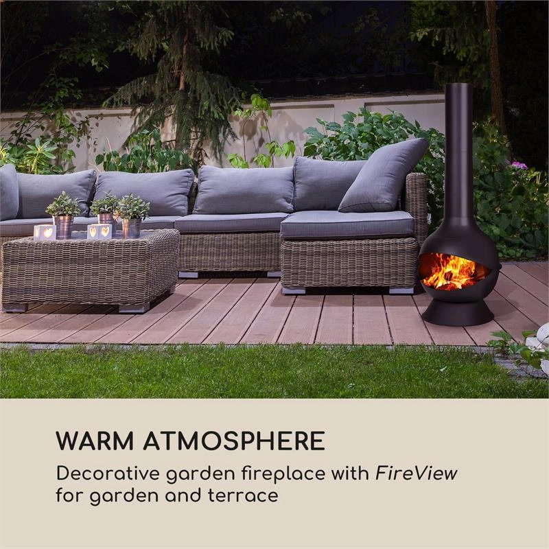 Knight On Fire Gartenkamin Stahl Rostfrei Schwarz 2 Knight On Fire Gartenkamin Stahl Rostfrei Schwarz – Bild 2