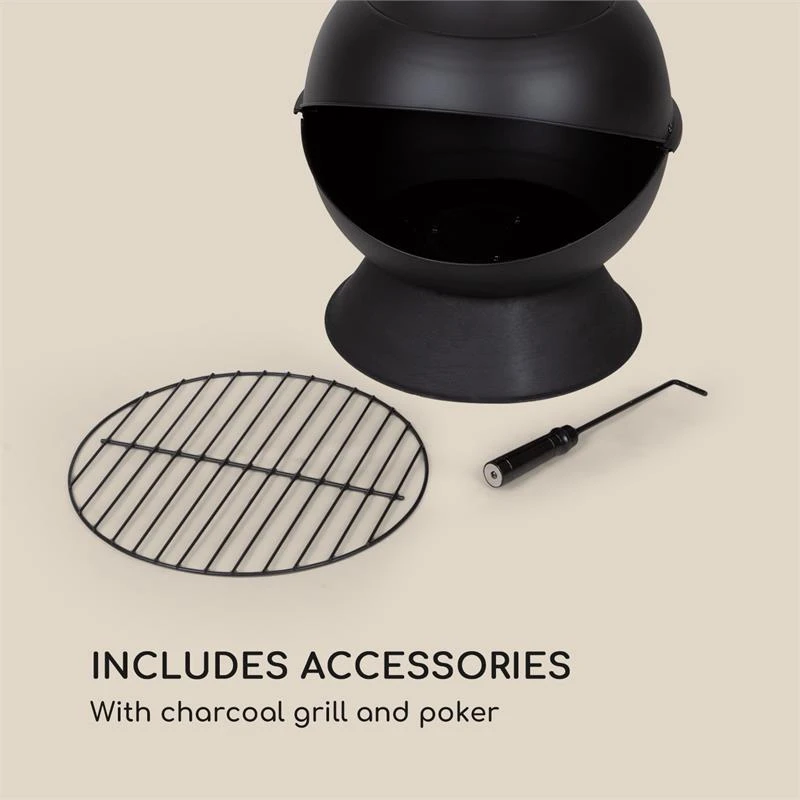 Knight On Fire Gartenkamin Stahl Rostfrei Schwarz 4 Knight On Fire Gartenkamin Stahl Rostfrei Schwarz – Bild 4