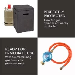 El Hierro Gas-Feuerschale Heizleistung: 31.700BTU/9,3kW Dunkelgrau -Entspannender Garten 8600359300 5023 prod 004