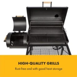 Beef Brisket Smoker Grill | Holzkohlegrill/Smoker | Rostfreie Grillroste Aus Edelstahl | Thermometer Im Deckel | 2 Große Räder -Entspannender Garten 8600359300 5030 prod 003