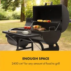 Beef Brisket Smoker Grill | Holzkohlegrill/Smoker | Rostfreie Grillroste Aus Edelstahl | Thermometer Im Deckel | 2 Große Räder -Entspannender Garten 8600359300 5030 prod 004