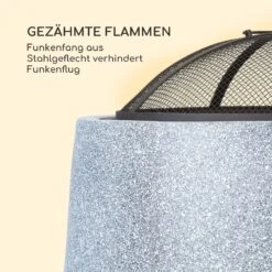 Evora Feuerschale Ø45cm Holzfeuer Grillrost Kunststein Stahl Schwarz / Steinoptik 11 Evora Feuerschale Ø45cm Holzfeuer Grillrost Kunststein Stahl Schwarz / Steinoptik -Entspannender Garten 8600359300 5155 prod 006