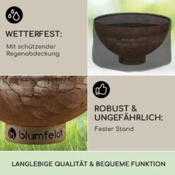 Savage Feuerschale Mit Grill  Ø: 60,5 Cm Stahl Inkl. Wetterschutz Rost -Entspannender Garten 8600359300 5365 prod 004