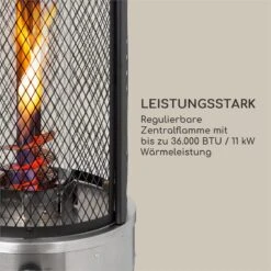 Goldflame Deluxe Terrassenheizstrahler 36.000BTU/11kW Temperglas Mobil Edelstahl Schwarz 8 Goldflame Deluxe Terrassenheizstrahler 36.000BTU/11kW Temperglas Mobil Edelstahl Schwarz -Entspannender Garten 8600359300 9620 prod 003