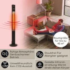 Heat Guru Plus Infrarot-Heizstrahler 2000W 3 Heizstufen Fernbedienung -Entspannender Garten 8600359300 9630 prod 003
