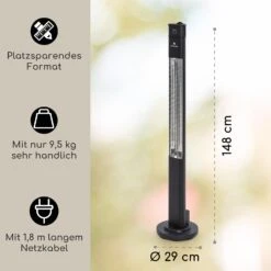 Heat Guru Plus Infrarot-Heizstrahler 2000W 3 Heizstufen Fernbedienung -Entspannender Garten 8600359300 9630 prod 005