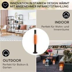 Heat Guru Plus Infrarot-Heizstrahler 2000W 3 Heizstufen Fernbedienung -Entspannender Garten 8600359300 9630 prod 006