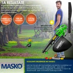 MASKO® Elektro Laubsauger 3in1 Elektrischer 3000W 45L Laubbläser Laubhäcksler -Entspannender Garten 8600364700 19897 prod 005