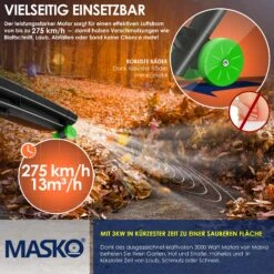 MASKO® Elektro Laubsauger 3in1 Elektrischer 3000W 45L Laubbläser Laubhäcksler -Entspannender Garten 8600364700 19897 prod 006