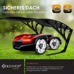 KESSER® Mähroboter Garage Dach Carport Überdachung Für Mähroboter Rasenmäher Rasenroboter Automower Garten Witterungsbeständig Mährobotergarage Inkl. Montagematerial, Maße 82 X 103 X 47 Cm -Entspannender Garten 8600364700 20737 prod 004
