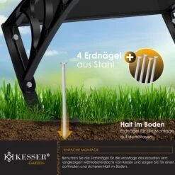 KESSER® Mähroboter Garage Dach Carport Überdachung Für Mähroboter Rasenmäher Rasenroboter Automower Garten Witterungsbeständig Mährobotergarage Inkl. Montagematerial, Maße 82 X 103 X 47 Cm -Entspannender Garten 8600364700 20737 prod 005