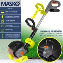 MASKO® Akku-Rasentrimmer Mit 20 V Li-Akku, 2,0 Ah Akku Und Ladegerät, Motorsense 26 Cm Schnittkreis, 180° Trimmwinkel, Teleskop-Stiel & Zusatzhandgriff, Inkl. 20 Messer Kunststoffklinge -Entspannender Garten 8600364700 22106 prod 003