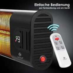 KESSER® Infrarotstrahler Heizstrahler Wärmestrahler Inkl. Schutzhülle Terrassenstrahler Höhenverstellbar Teleskopstativ Wickeltischstrahler Terrassenheizer Quarzstrahler 2500W Mit Fernbedienung -Entspannender Garten 8600364700 22450 prod 005