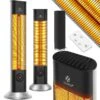 KESSER® Standheizstrahler Infrarot Stand Heizstrahler Inkl. Schutzhülle Wärmestrahler Terrasse Infrarotstrahler Turmheizstrahler 2000 Watt Terrassenstrahler Standheizung Mit Fernbedienung