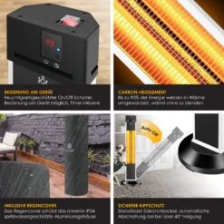 KESSER® Standheizstrahler Infrarot Stand Heizstrahler Inkl. Schutzhülle Wärmestrahler Terrasse Infrarotstrahler Turmheizstrahler 3 Heizstufen 2000 Watt Terrassenstrahler Mit Fernbedienung Timer 8 KESSER® Standheizstrahler Infrarot Stand Heizstrahler Inkl. Schutzhülle Wärmestrahler Terrasse Infrarotstrahler Turmheizstrahler 3 Heizstufen 2000 Watt Terrassenstrahler Mit Fernbedienung Timer -Entspannender Garten 8600364700 22457 prod 003