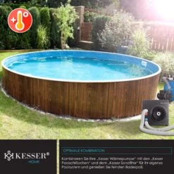 KESSER® Wärmepumpe Für Pools Schwimmbecken Bis 20.000 L Wasserinhalt, Pool Heizung Heizleistung 3,9 KW, 220V Betriebsspannung Wasseranschluss Ø 32/38 Mm Integrierter Durchflusssensor Digitalsteuerung -Entspannender Garten 8600364700 23485 prod 006