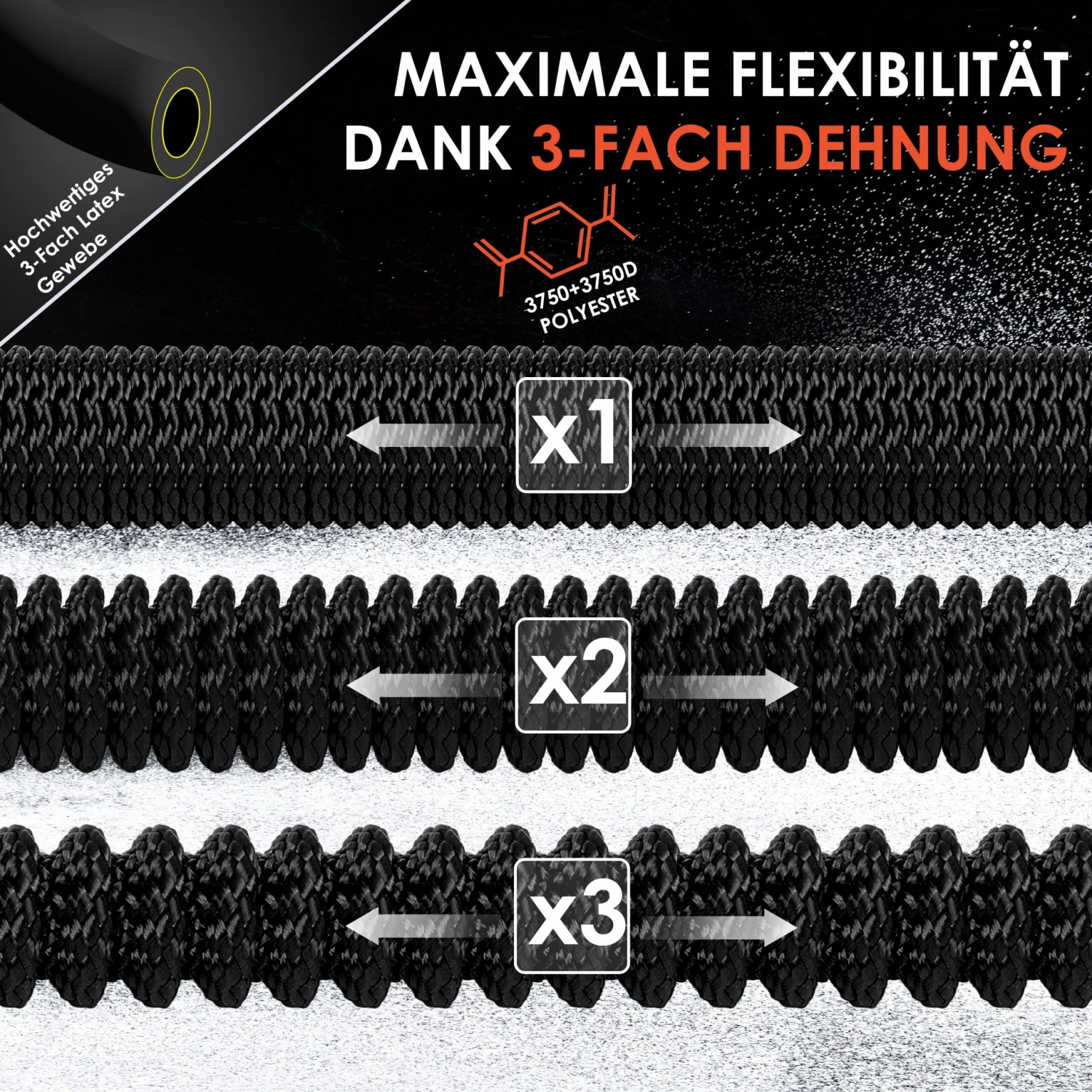 KESSER® Premium Gartenschlauch Flexibler Wasserschlauch Dehnbarer Flexischlauch 3 KESSER® Premium Gartenschlauch Flexibler Wasserschlauch Dehnbarer Flexischlauch – Bild 3