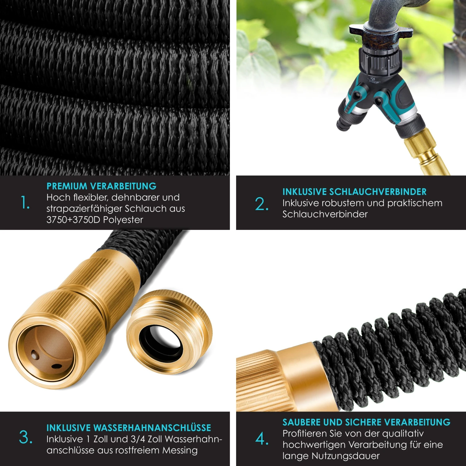KESSER® Premium Gartenschlauch Flexibler Wasserschlauch Dehnbarer Flexischlauch 6 KESSER® Premium Gartenschlauch Flexibler Wasserschlauch Dehnbarer Flexischlauch – Bild 6