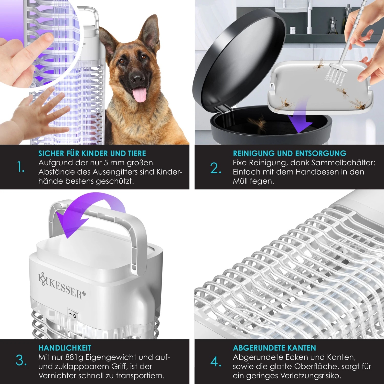 KESSER® Elektrischer Insektenvernichter 18W Insektenfalle Elektrisch 360° Mit UV-Lampe Mückenlampe Fliegenfänger Fliegenfalle Inkl. Insektenfeger Insektenkiller Für Innenräume & Außen Garten Terrasse 3 KESSER® Elektrischer Insektenvernichter 18W Insektenfalle Elektrisch 360° Mit UV-Lampe Mückenlampe Fliegenfänger Fliegenfalle Inkl. Insektenfeger Insektenkiller Für Innenräume & Außen Garten Terrasse – Bild 3