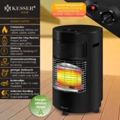 KESSER® Gasheizer Keramik 4200 Watt Gas Heizstrahler Inkl. Gasdruckregler Gasschlauch - Gasheizofen Inkl. Schutzhülle Gasheizgerät, Infrarot Keramikbrenner, Butan- Oder Propangasflaschen 7 KESSER® Gasheizer Keramik 4200 Watt Gas Heizstrahler Inkl. Gasdruckregler Gasschlauch - Gasheizofen Inkl. Schutzhülle Gasheizgerät, Infrarot Keramikbrenner, Butan- Oder Propangasflaschen -Entspannender Garten 8600364700 24016 prod 002