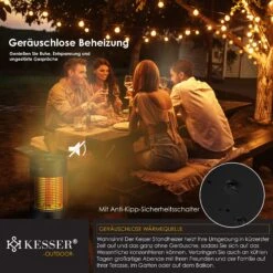 KESSER® Standheizstrahler Infrarotheizung, Heizstrahler Energieeffiziente Heizung Innenraum Mit 360° Oszillation, Infrarotheizung Standgerät, Elektroheizung mit IP55, Terrassen-Heizstrahler -Entspannender Garten 8600364700 24091 prod 004