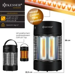 KESSER® Standheizstrahler Infrarotheizung, Heizstrahler Energieeffiziente Heizung Innenraum Mit 360° Oszillation, Infrarotheizung Standgerät, Elektroheizung mit IP55, Terrassen-Heizstrahler -Entspannender Garten 8600364700 24091 prod 006