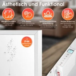 KESSER® Infrarotheizung Energiesparend Infrarot 2in1 Standgerät & Wandmontage Elektroheizung Mit Fernbedienung Thermostat & App-Steuerung Timer Elektrisch Heizpaneel Heizung Konvektor Standfüße -Entspannender Garten 8600364700 24163 prod 003