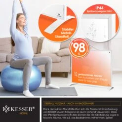 KESSER® Infrarotheizung Energiesparend Infrarot 2in1 Standgerät & Wandmontage Elektroheizung Mit Fernbedienung Thermostat & App-Steuerung Timer Elektrisch Heizpaneel Heizung Konvektor Standfüße -Entspannender Garten 8600364700 24163 prod 006