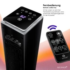 KESSER® Turmheizstrahler Heizstrahler Standheizstrahler Infrarot Mit Fernbedienung Timer Kamineffekt, Heizung Turm-Keramik-Heizer Heizlüfter Heizgerät Kamin Standheizung Mit Oszillationsfunktion -Entspannender Garten 8600364700 24168 prod 005
