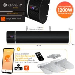 KESSER® Dunkelheizstrahler Heizstrahler Mit Fernbedienung & WiFi APP Terrassenheizer Infrarot-Heizstrahler Wand-Heizstrahler Schwarzstrahler Quarzstrahler Terrassenstrahler Balkonheizer Timer 9 KESSER® Dunkelheizstrahler Heizstrahler Mit Fernbedienung & WiFi APP Terrassenheizer Infrarot-Heizstrahler Wand-Heizstrahler Schwarzstrahler Quarzstrahler Terrassenstrahler Balkonheizer Timer -Entspannender Garten 8600364700 24187 prod 007